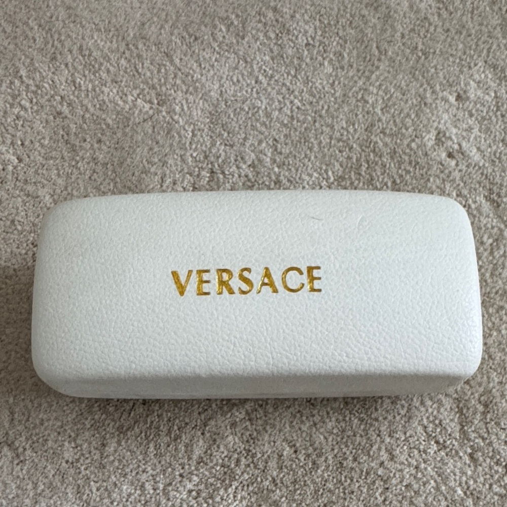 Versace Sunglasses Case in White and Gold